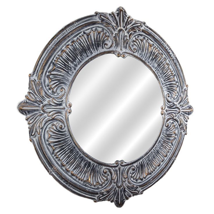 American Art Decor Baroque Style Metal Framed Wall Vanity Mirror – Grey Intended For Metallic Silver Framed Wall Mirrors (View 5 of 15)