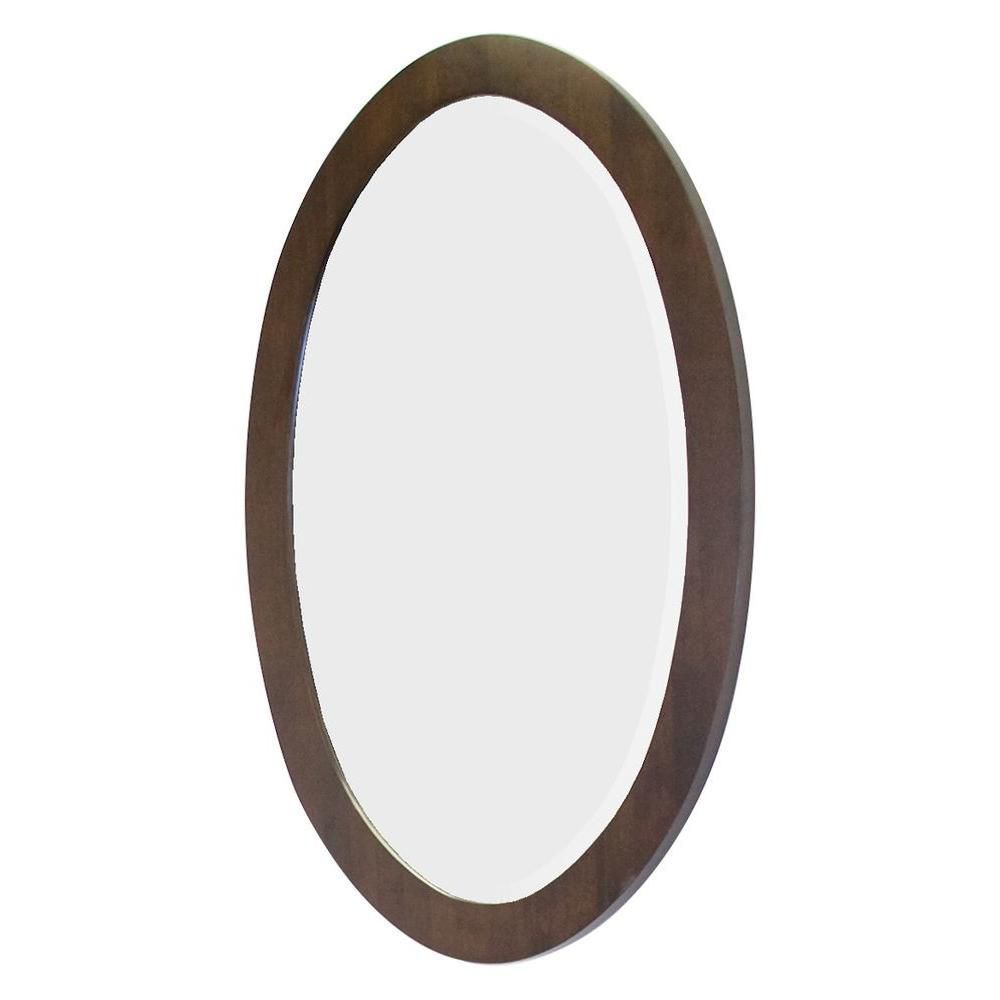American Imaginations 24 Inch X 36 Inch Oval Wood Framed Mirror In Regarding Wooden Oval Wall Mirrors (View 7 of 15)