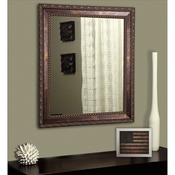 American Made Rayne Traditional Roman Copper Bronze Wall/ Vanity Mirror Throughout Copper Bronze Wall Mirrors (View 3 of 15)