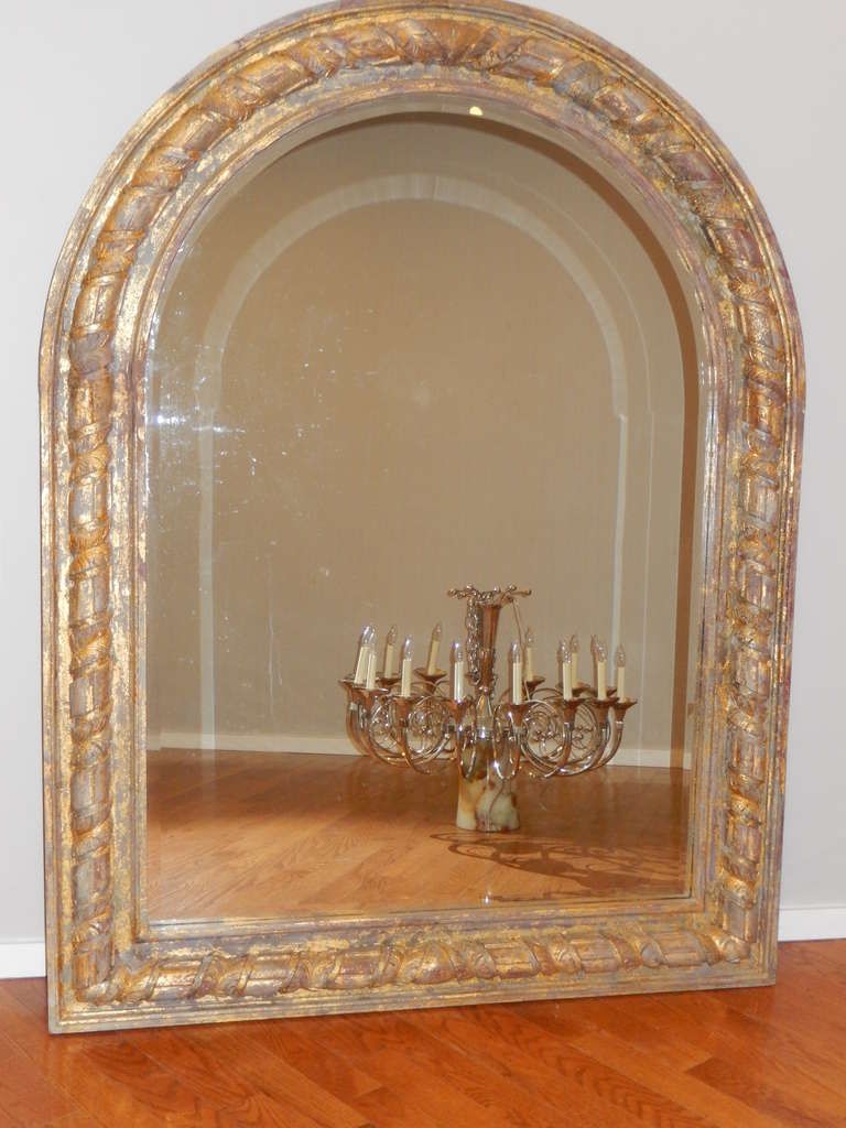 An Oversized French Arched Giltwood Carved Floor Mirror At 1stdibs Pertaining To Arch Oversized Wall Mirrors (View 6 of 15)