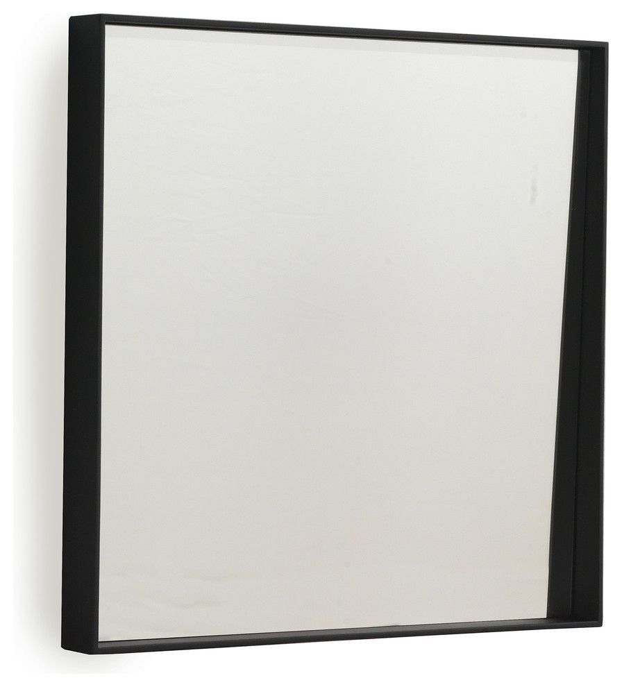 Andrea Black Square Wall Mirror – Contemporary – Bathroom Mirrors – Pertaining To Black Square Wall Mirrors (View 10 of 15)