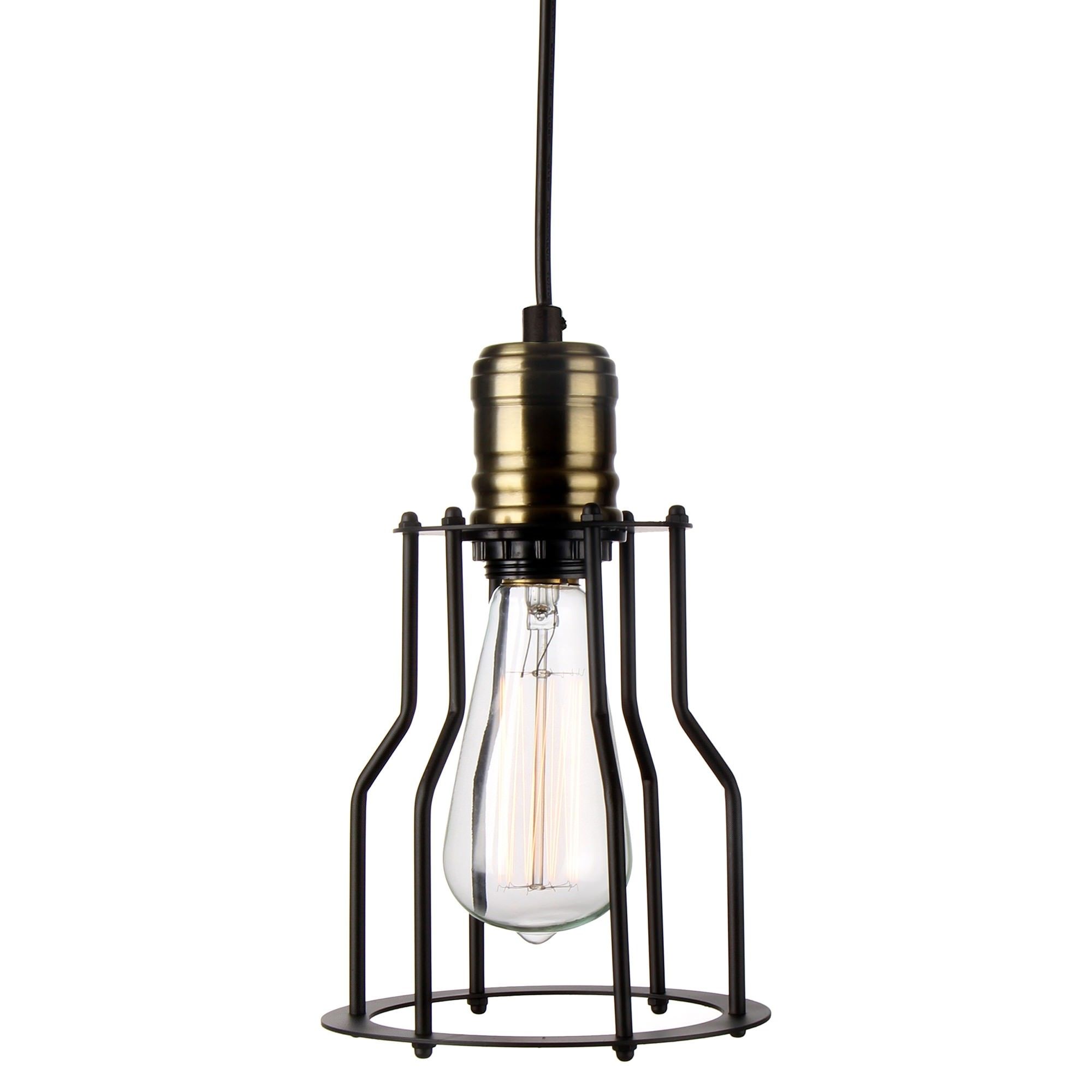 Ansgar Steel Cage Filament Pendant Light For Ansgar Accent Mirrors (Photo 8 of 15)