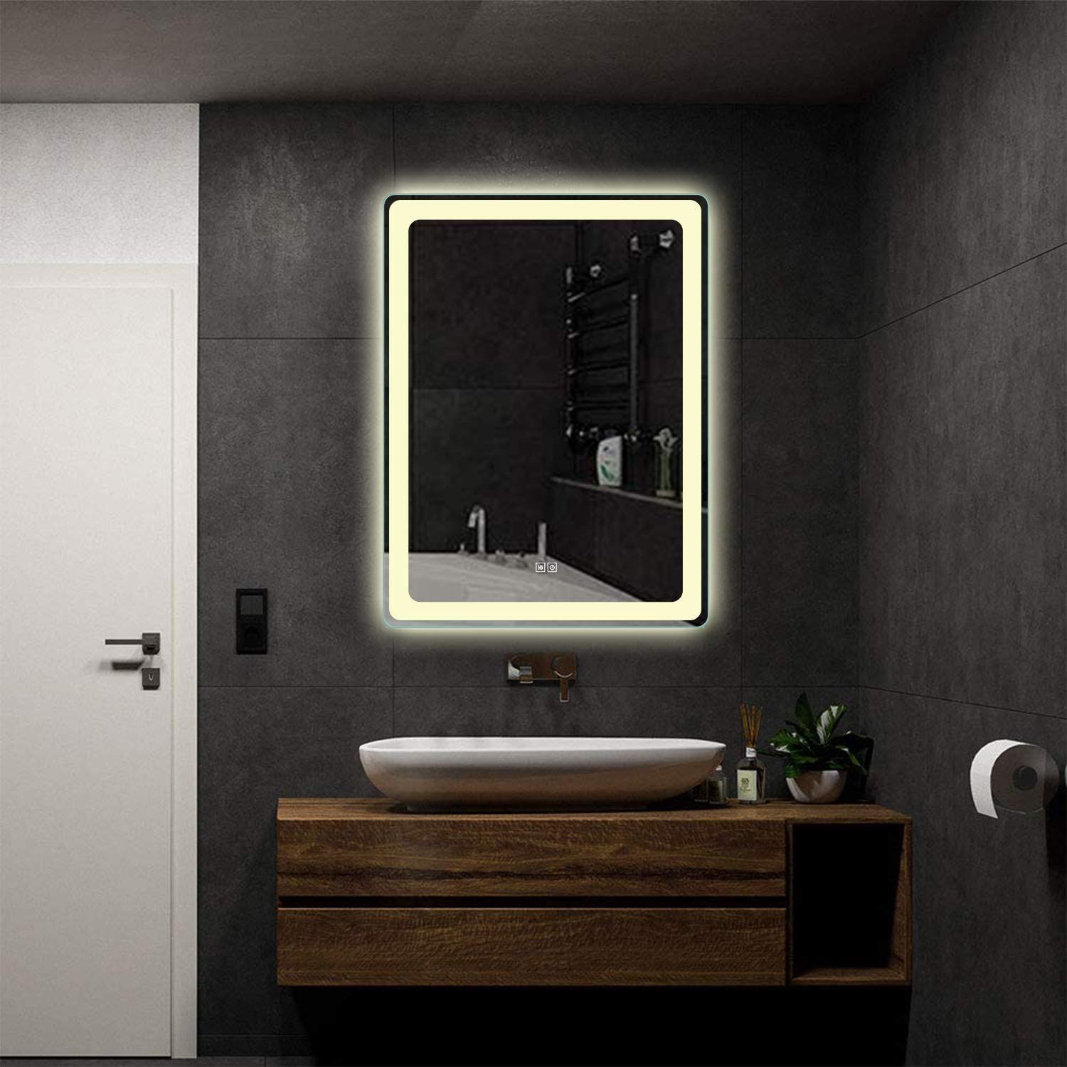 Anti Fog Wall Mounted Led Mirrors Horizontal/vertical Lighted Bathroom Intended For Back Lit Freestanding Led Floor Mirrors (View 7 of 15)