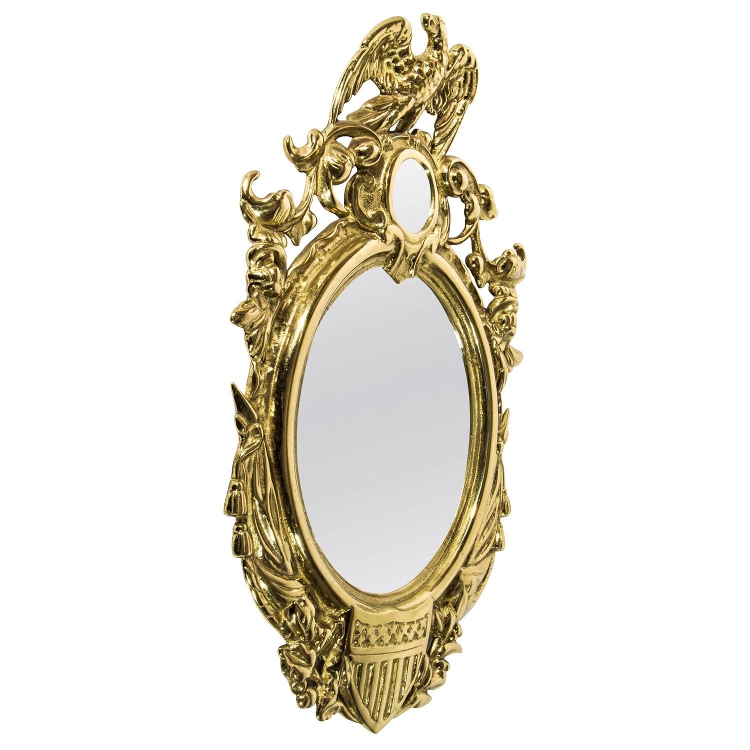 Antique Brass Wall Mirror At 1stdibs Intended For Antique Brass Standing Mirrors (Photo 6 of 15)