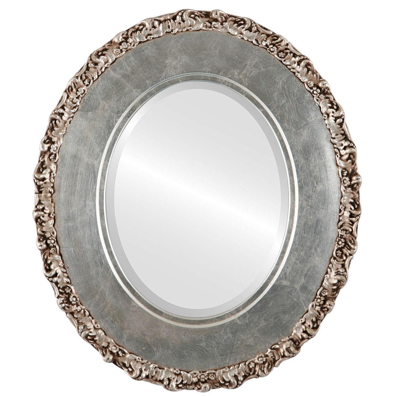 Antique Brown Oval Mirrors From $153 | Free Shipping With Regard To Silver Leaf Round Wall Mirrors (View 8 of 15)