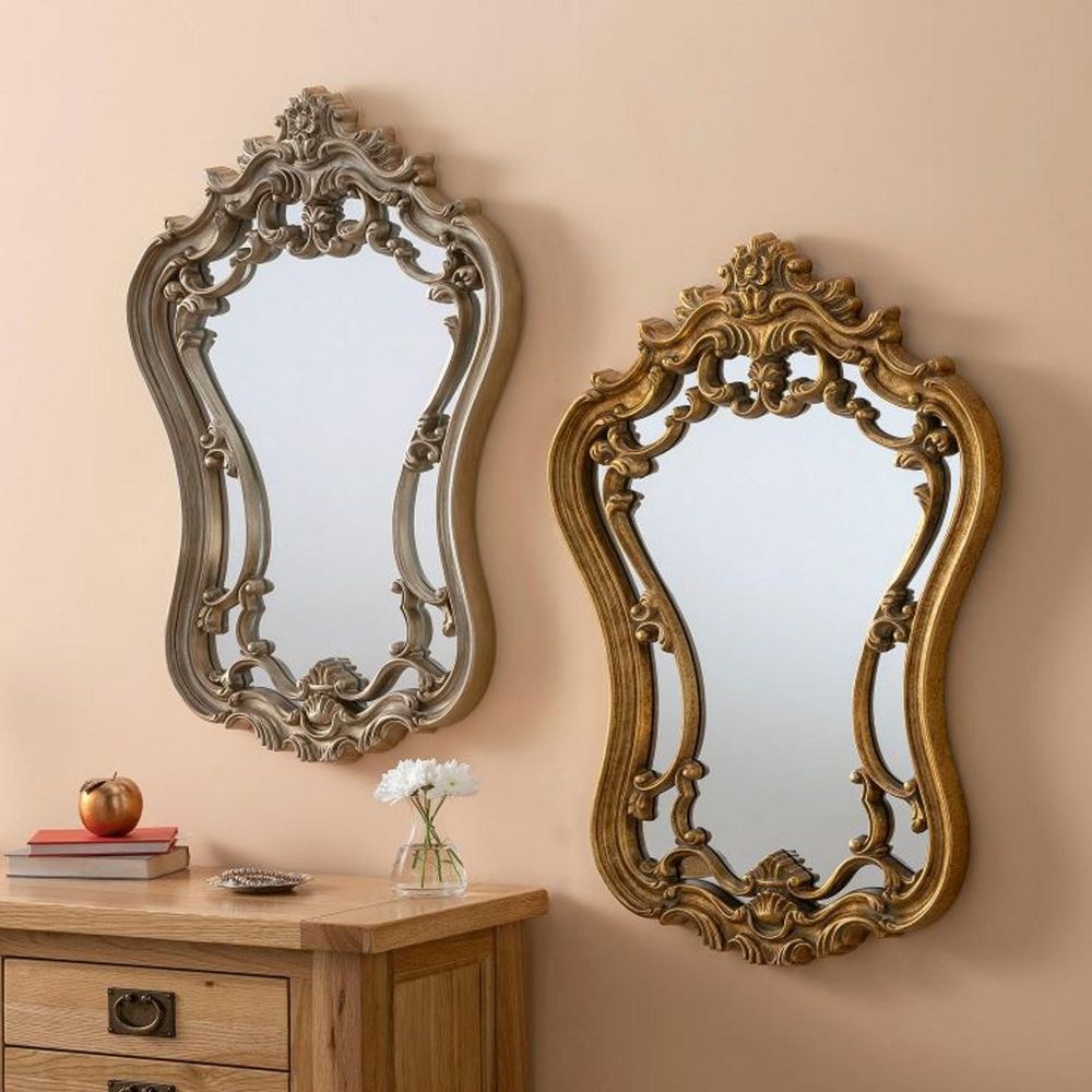 Antique French Style Decorative Wall Mirror | Homesdirect365 Within Antiqued Glass Wall Mirrors (View 3 of 15)