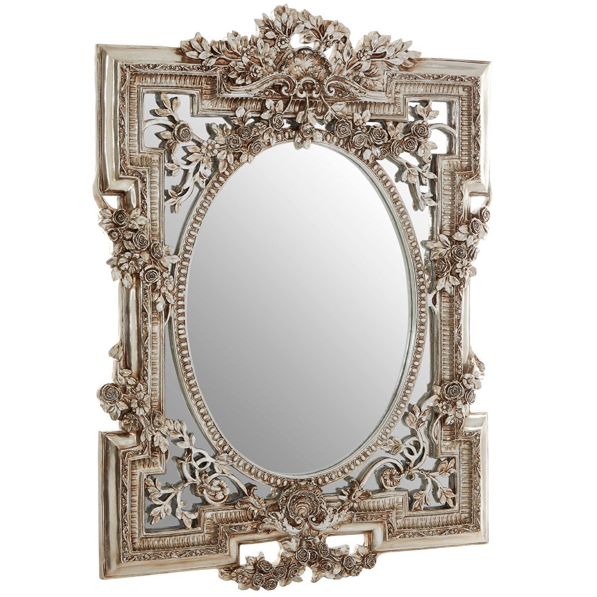 Antique French Style Large Juliet Framed Wall Mirror | Bedroom Furniture Throughout Oversized Wall Mirrors (View 12 of 15)