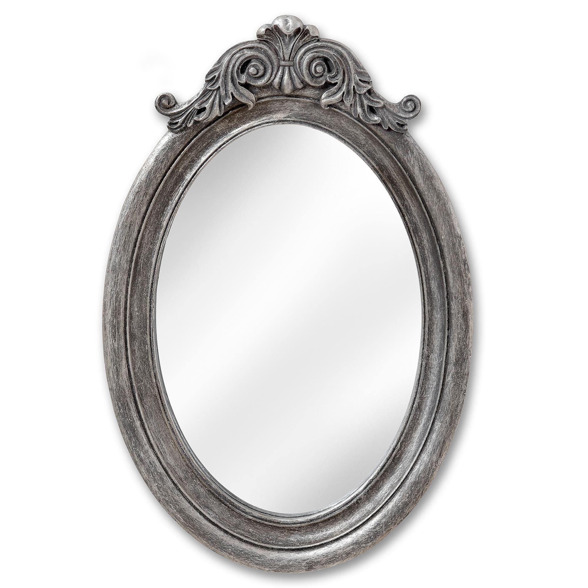 Antique French Style Silver Oval Wall Mirror | Homesdirect365 Pertaining To Antiqued Silver Quatrefoil Wall Mirrors (View 7 of 15)