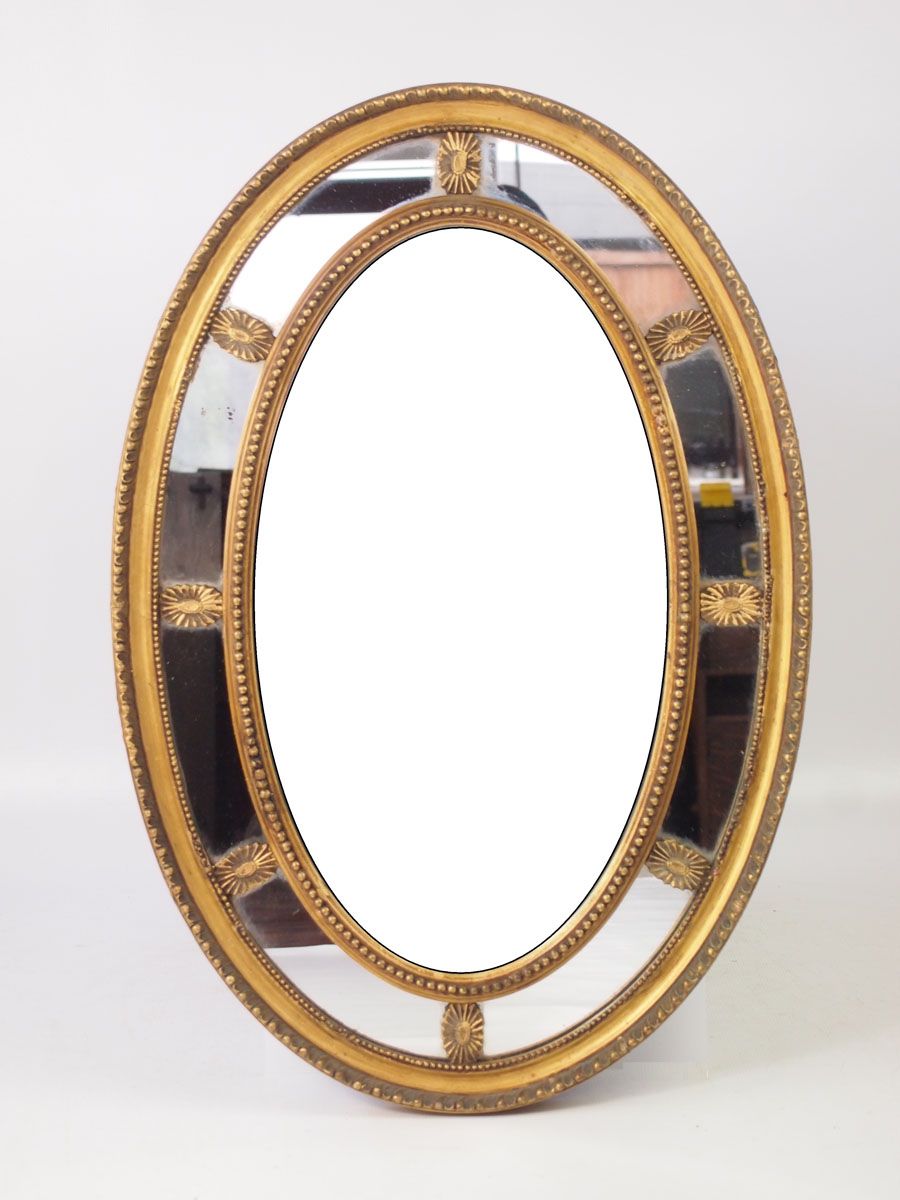 Antique Gilt Sectional Oval Wall Mirror With Regard To Pfister Oval Wood Wall Mirrors (View 14 of 15)