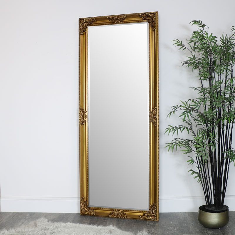 Antique Gold Full Length Mirror 85cm X 210cm – Windsor Browne With Regard To Full Length Floor Mirrors (View 10 of 15)