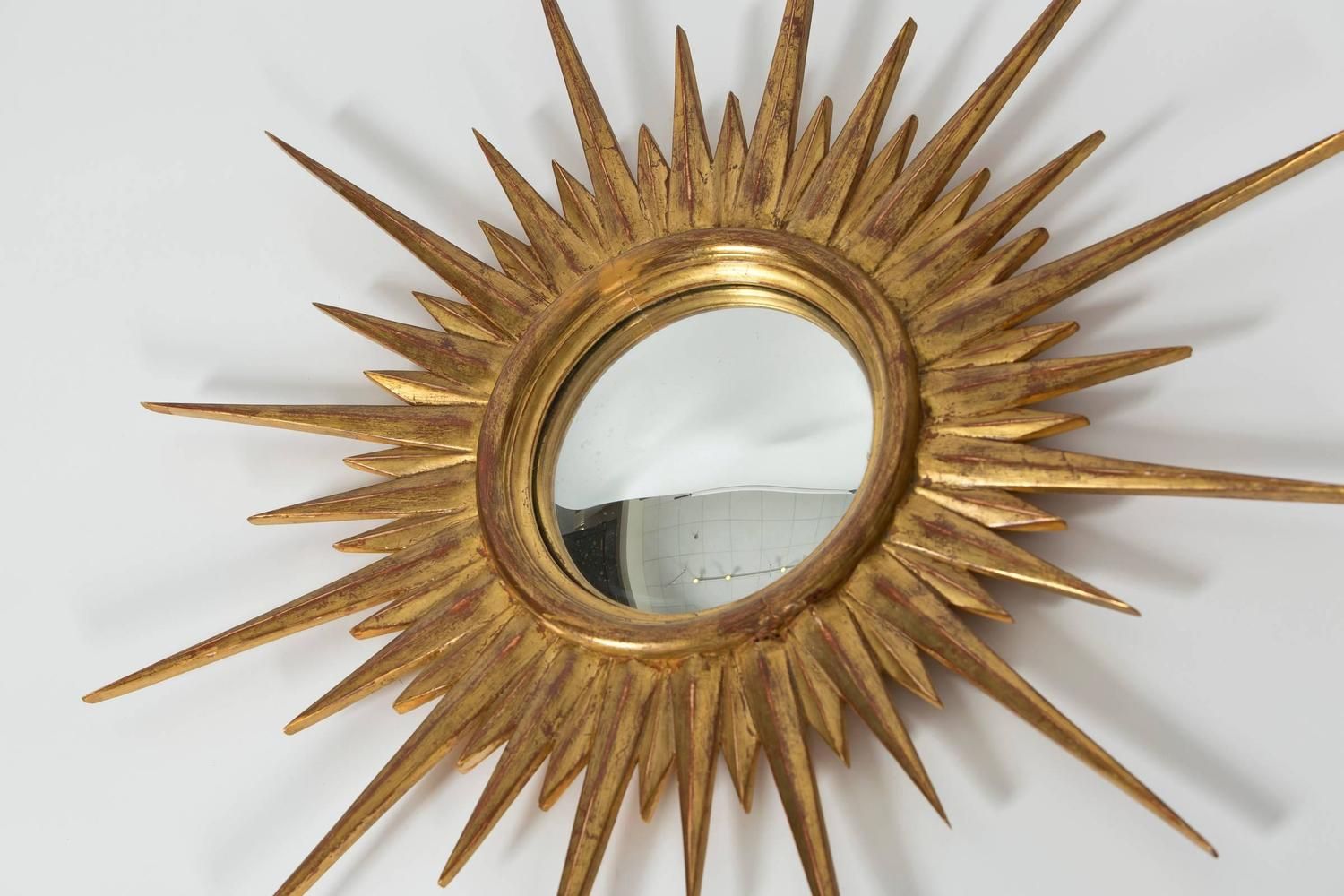 Antique Gold Leaf Sunburst Mirror At 1stdibs Intended For Ring Shield Gold Leaf Wall Mirrors (View 9 of 15)