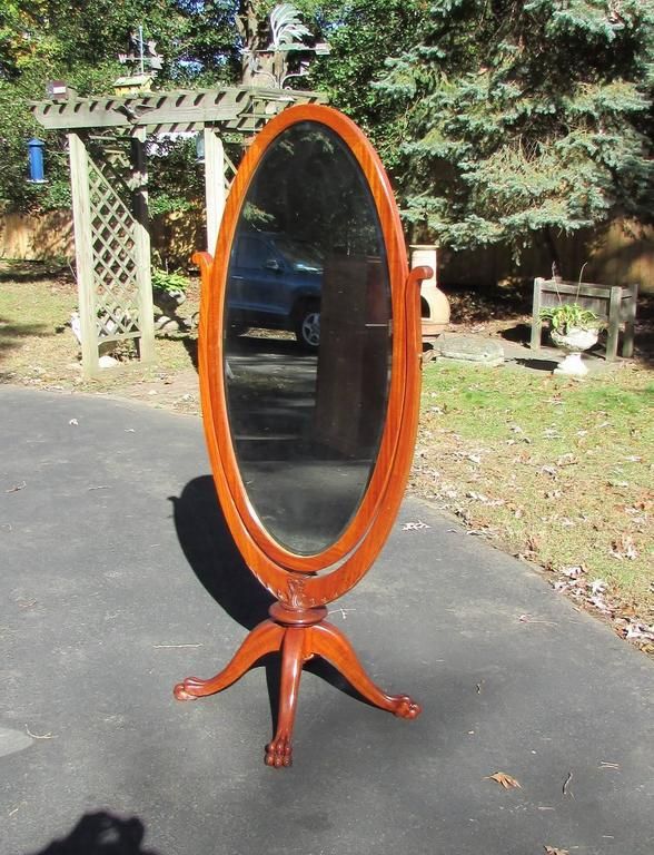 Antique Mahogany Claw Foot Cheval Mirror For Sale At 1stdibs Inside Mahogany Full Length Mirrors (View 10 of 15)