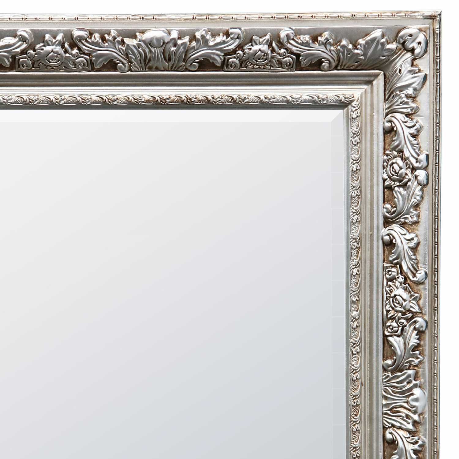 Antique Silver Decorative Leaf Design Framed Bevelled Wall Mirror Within Butterfly Gold Leaf Wall Mirrors (View 12 of 15)