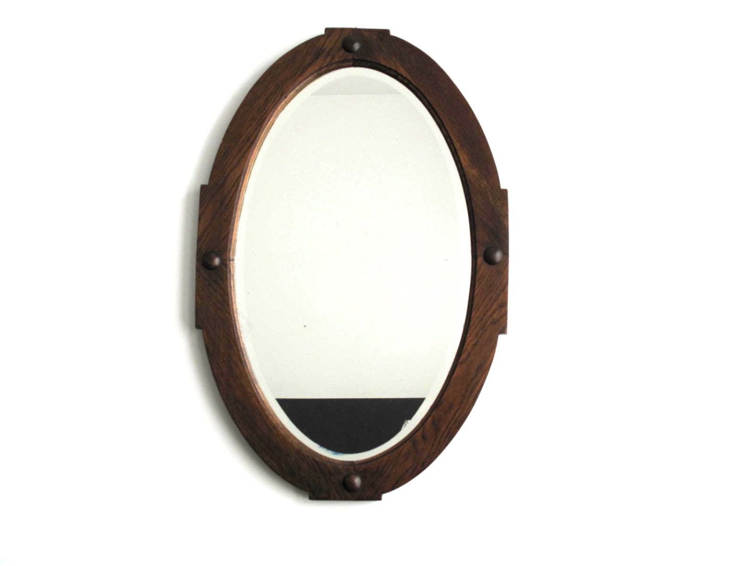 Antique Wood Framed Oval Wall Mirror Vintagesnapshotvintage Intended For Wooden Oval Wall Mirrors (View 3 of 15)