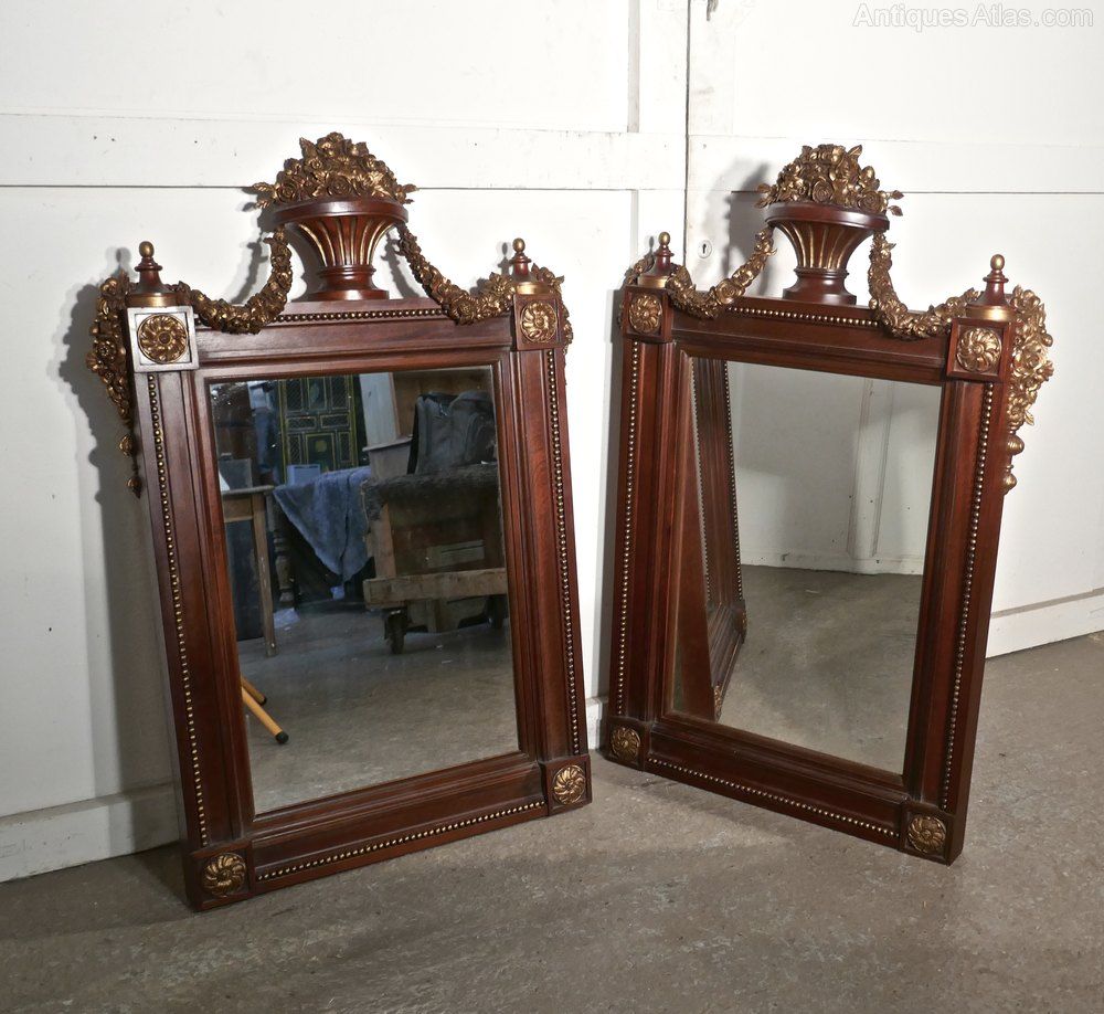 Antiques Atlas – Pair Of Decorative French Carved Mahogany Mirrors With Regard To Mahogany Accent Wall Mirrors (View 12 of 15)
