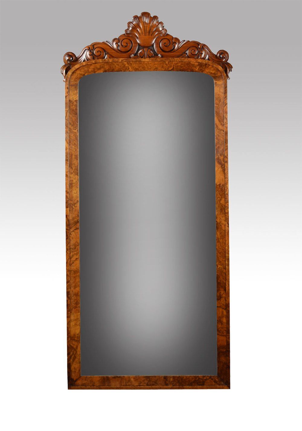 Antiques Atlas – Victorian Figured Walnut Wall Mirror Regarding Walnut Wall Mirrors (View 4 of 15)