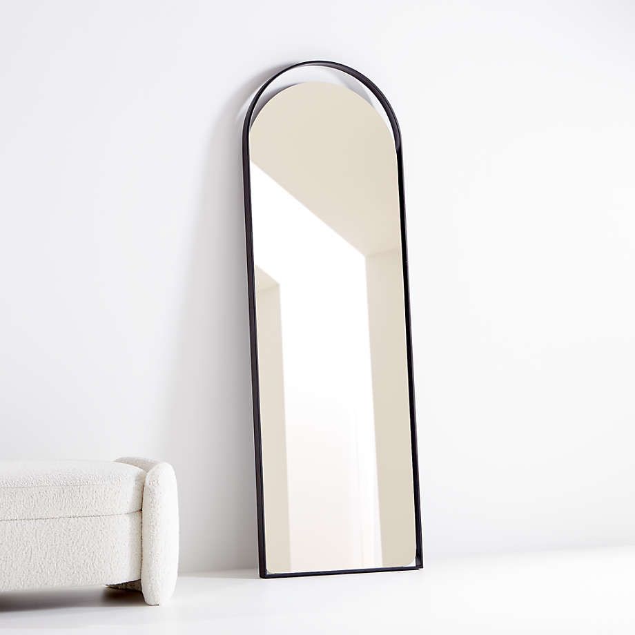 Aosta Black Arch Cutout Floor Mirror + Reviews | Crate And Barrel For Matte Black Arch Top Mirrors (View 2 of 15)