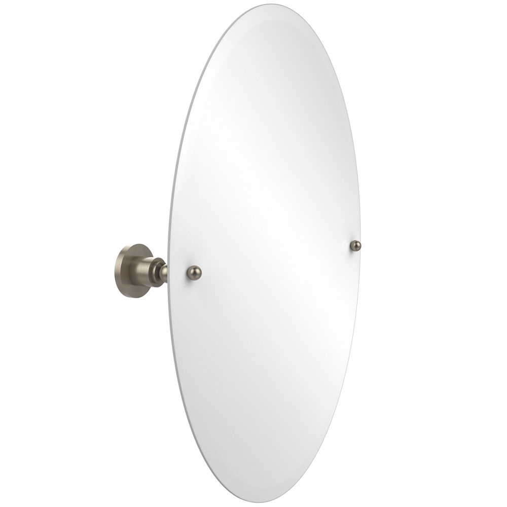 Ap 91 Pew Frameless Oval Tilt Mirror With Beveled Edge, Antique Pewter Regarding Oval Frameless Led Wall Mirrors (View 10 of 15)