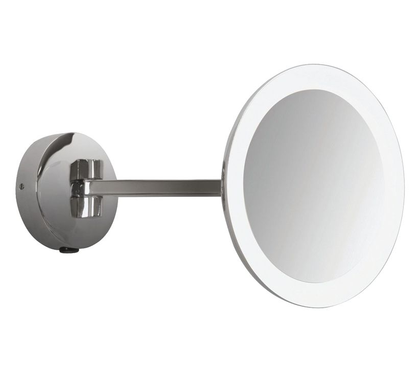 Astro Mascali Round Led Bathroom Mirror Wall Light, Polished Chrome Inside Polished Chrome Tilt Wall Mirrors (View 14 of 15)