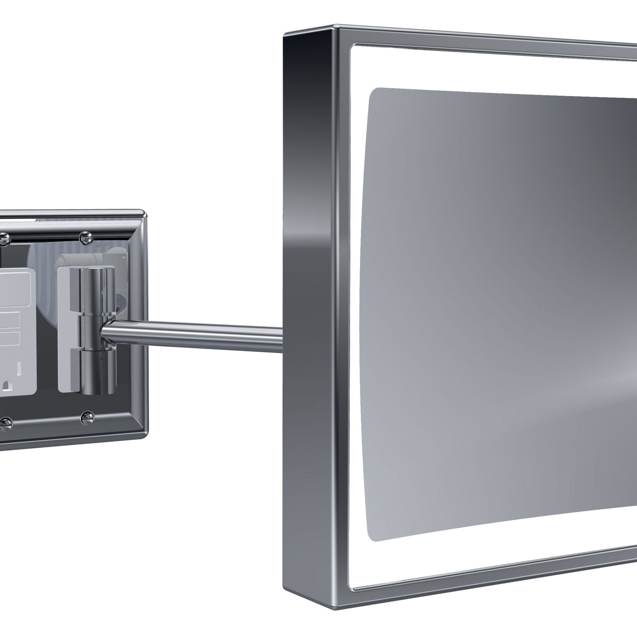 Baci Senior Wall Mirror | Mirror Wall, Polished Chrome, Gfci Intended For Polished Chrome Wall Mirrors (View 2 of 15)
