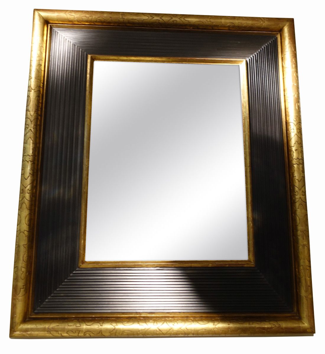 Balsamo Antiques | 1850c French Gold / Black Framed Mirror Intended For Antique Gold Etched Wall Mirrors (View 15 of 15)