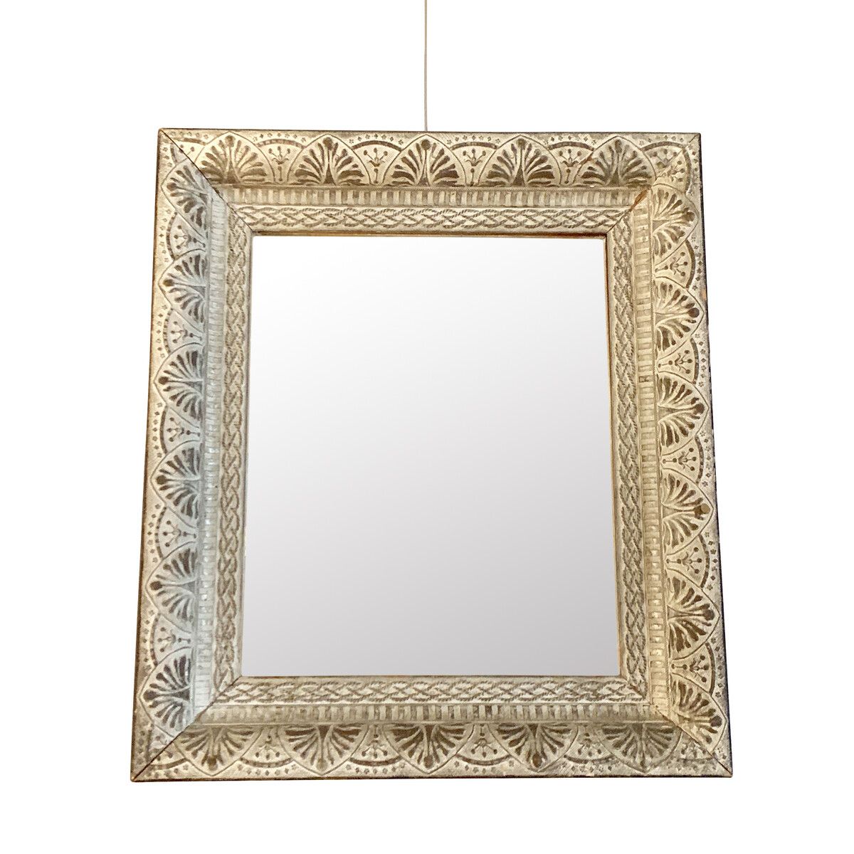 Balsamo Antiques | 1940's French Silver Leaf Framed Mirror Intended For Gold Leaf Floor Mirrors (View 5 of 15)