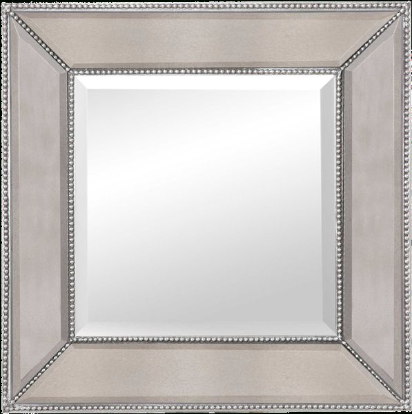 Bassett™ Beaded Wall Mirror In Silver Leaf | Decorist In Metallic Gold Leaf Wall Mirrors (View 5 of 15)