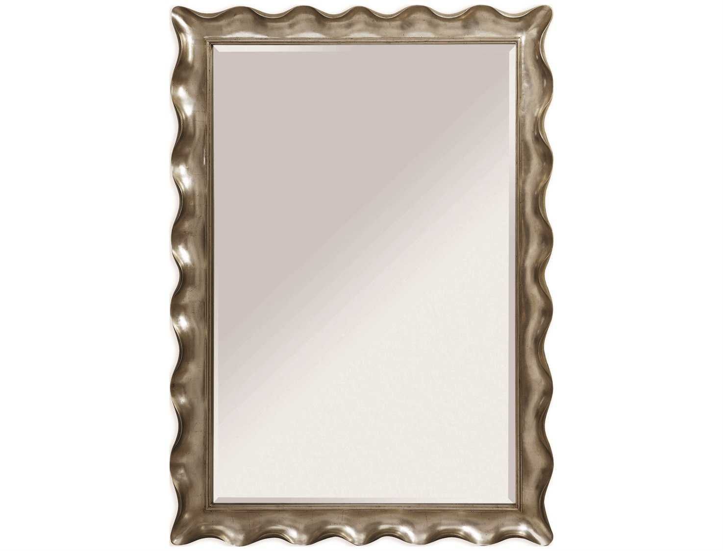 Bassett Mirror Hollywood Glam 59 X 83 Silver Leaf Pie Crust Leaner With Regard To Glam Silver Leaf Beaded Wall Mirrors (View 9 of 15)