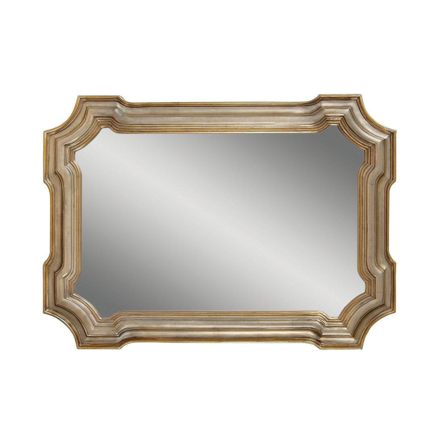 Bassett Mirror M2804 Gold Silver Leaf Shaped Rectangle Decorative In Gold Leaf Floor Mirrors (View 2 of 15)