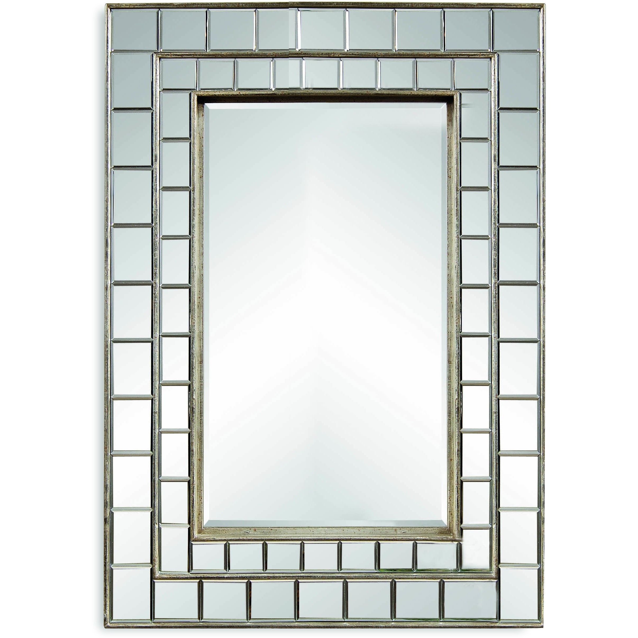 Bassett Mirror Neo Wall Mirror Silver Leaf 32" X 45" – M3048bec Pertaining To Gold Leaf Floor Mirrors (View 7 of 15)