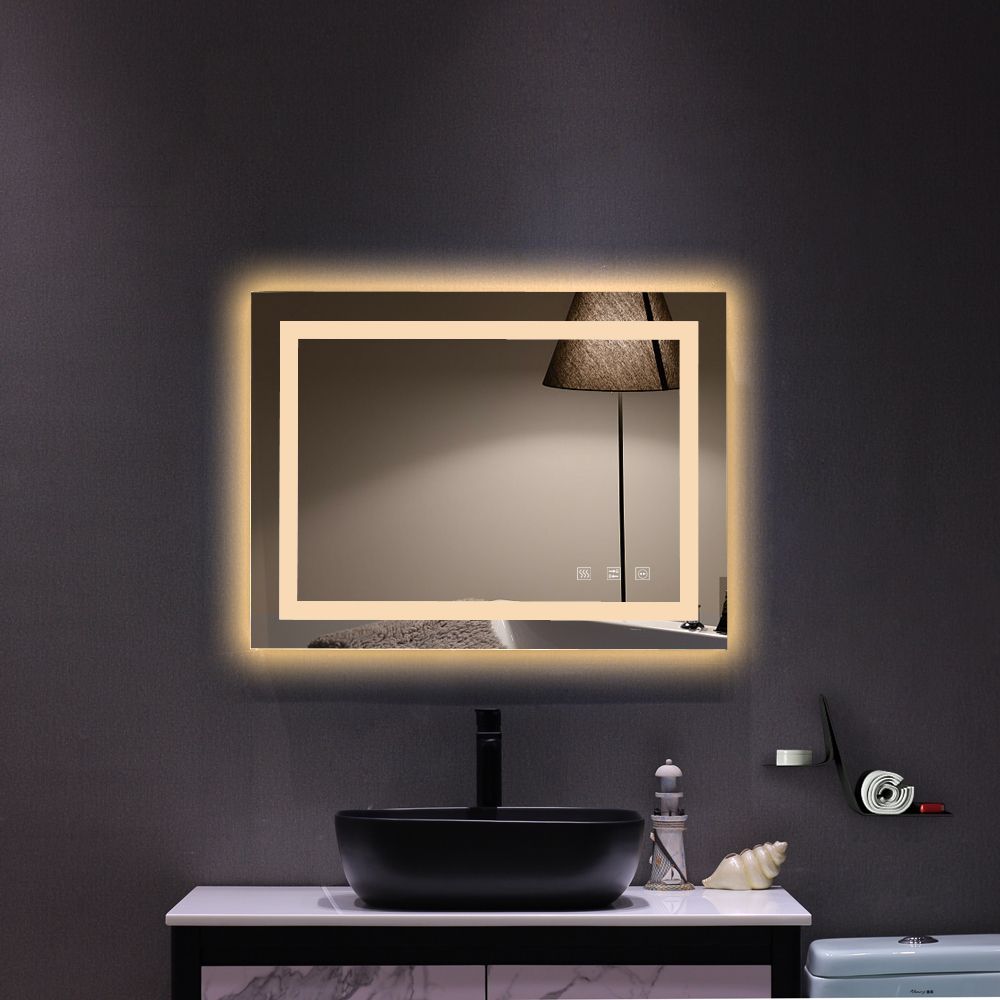 Bathroom Mirror Led Light Anti Fog Makeup Mirror Illuminated Wall Touch Regarding Tunable Led Vanity Mirrors (View 8 of 15)
