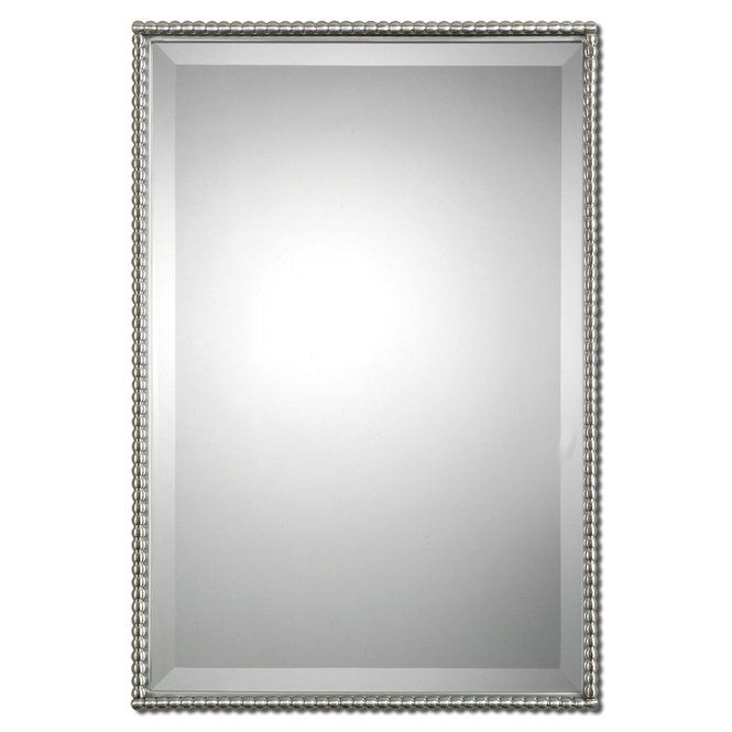 Beaded Beveled Mirror – Rectangular | Brushed Nickel Mirror Throughout Rectangle Plastic Beveled Wall Mirrors (View 12 of 15)