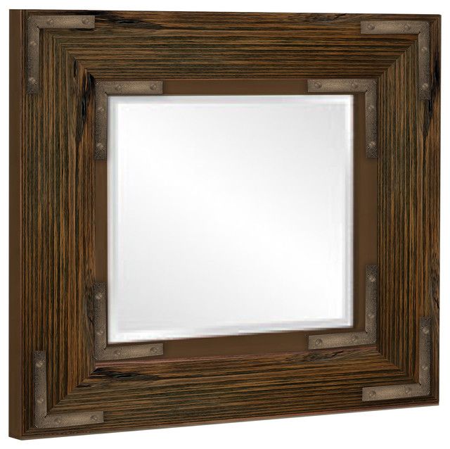 Beveled Wooden Accent Mirror – Rustic – Wall Mirrors  Ptm Images Intended For Rustic Wood Wall Mirrors (View 2 of 15)