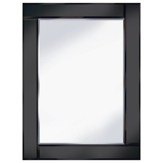 Bevelled Black 60x80 Rectangle Wall Mirror | Furniture In Fashion In Black Beaded Rectangular Wall Mirrors (View 1 of 15)