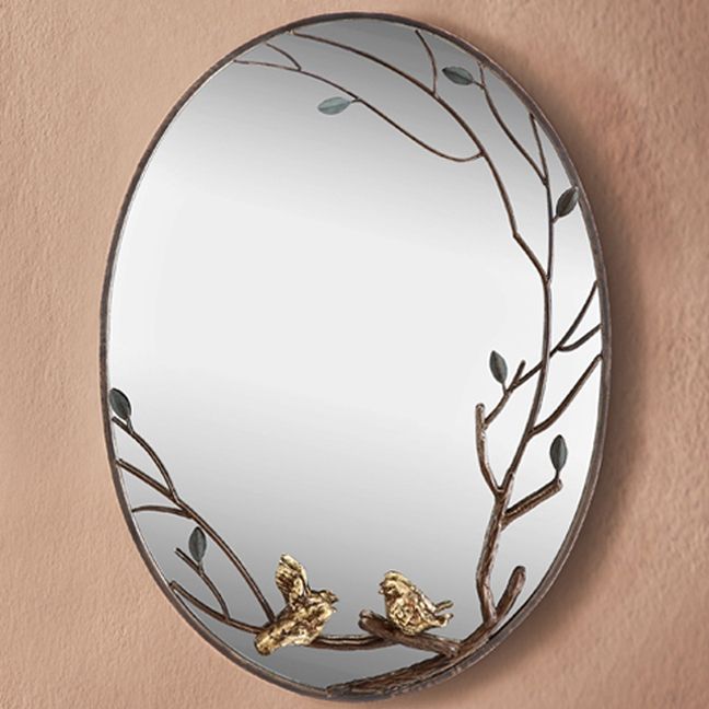 Bird & Branch Wall Mirror – Iron Accents Pertaining To Brass Iron Framed Wall Mirrors (View 2 of 15)