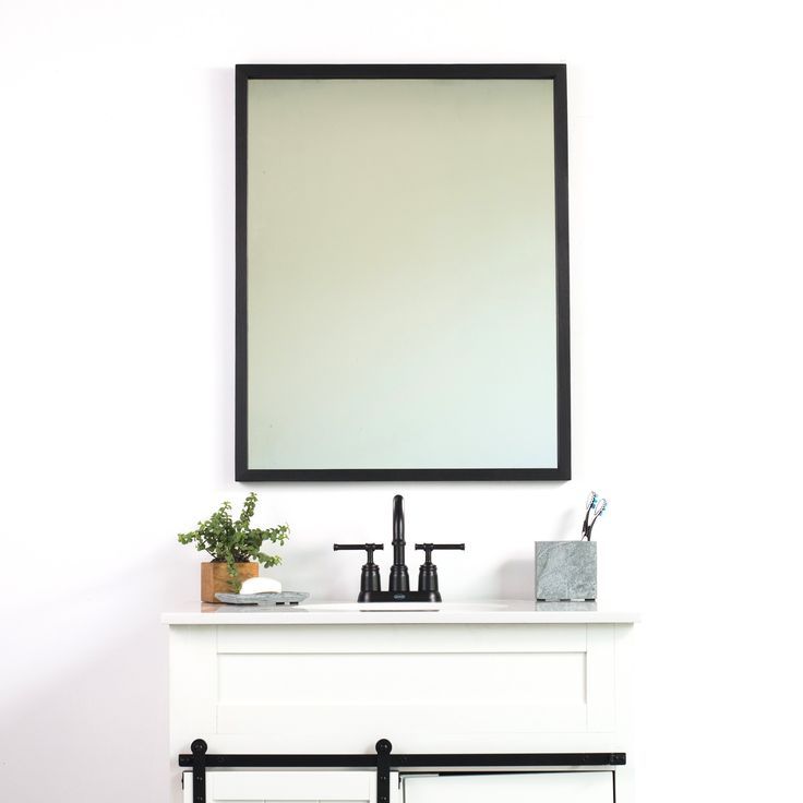 Black Bathroom Wall Mirror Thin Wall Mirror Modern Rustic | Etsy In Rustic Industrial Black Frame Wall Mirrors (View 14 of 15)