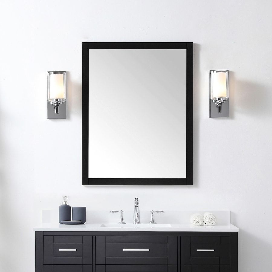 Black Rectangular Bathroom Mirrors At Lowes In Black Wall Mirrors (View 4 of 15)