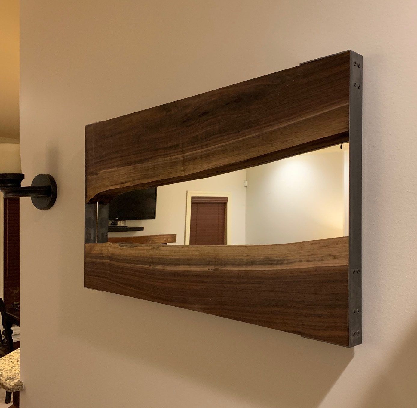 Black Walnut Wall Hanging Mirror – Johnson Company Woodworking With Regard To Walnut Wood Wall Mirrors (View 3 of 15)