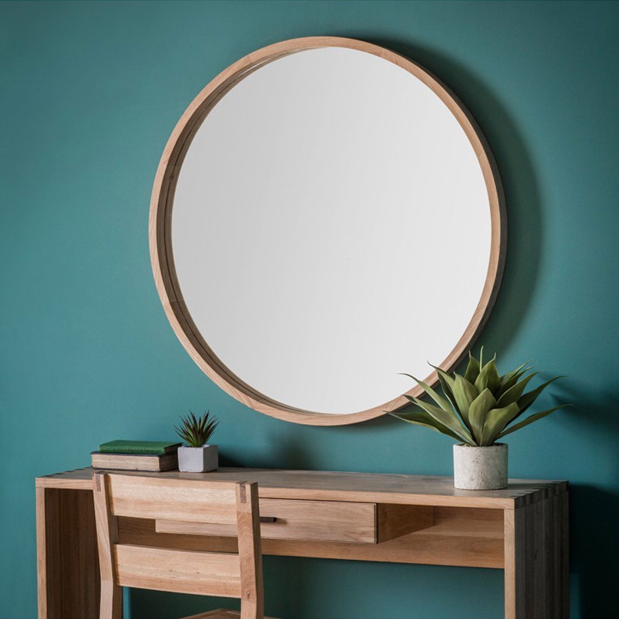 Bowman Large Round Wall Mirror | Wall Mirrors | Homesdirect365 Throughout Scalloped Round Modern Oversized Wall Mirrors (View 4 of 15)