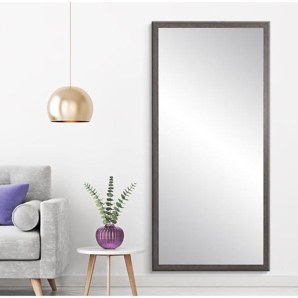 Brandtworks Farmhouse Charcoal Gray Decorative Full Length Floor Mirror Within Charcoal Gray Wall Mirrors (View 1 of 15)