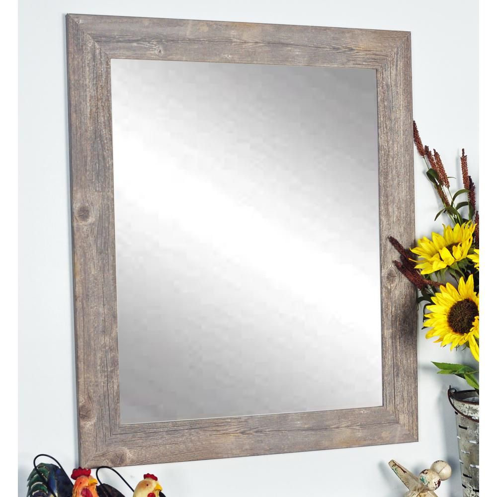 Brandtworks Rustic Wild West Brown Barnwood Decorative Framed Wall In Lajoie Rustic Accent Mirrors (Photo 1 of 15)