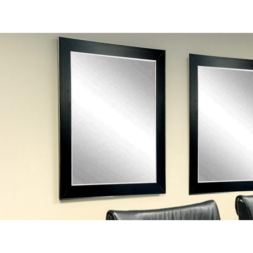 Brandtworks Silver Accent Black Framed Mirror Bm011m – The Home Depot Within Silver Asymmetrical Wall Mirrors (View 12 of 15)