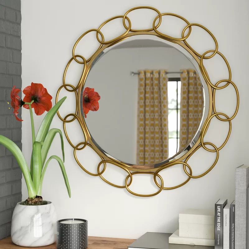 Brayden Studio Contemporary Round Accent Mirror & Reviews | Wayfair Intended For Round Modern Wall Mirrors (View 3 of 15)