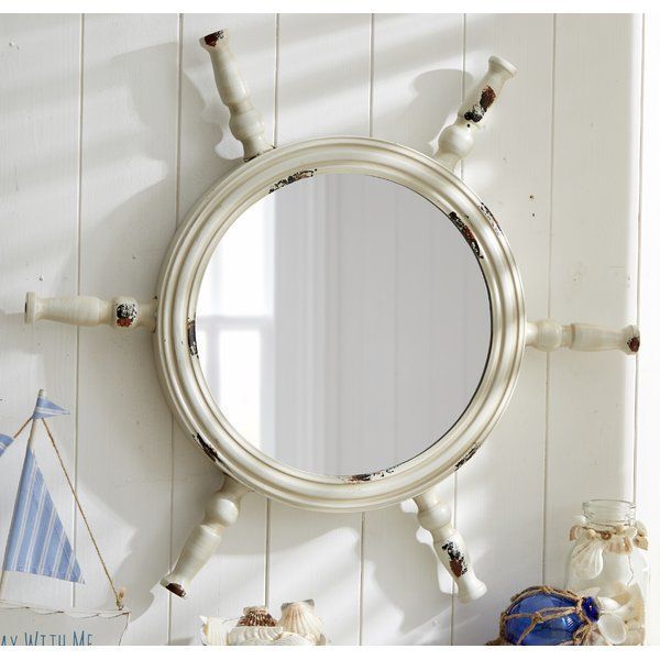 Brentwood Sailor Wheel Accent Mirror | Bathroom Mirror, Seashell Mirror In Traditional/coastal Accent Mirrors (View 15 of 15)