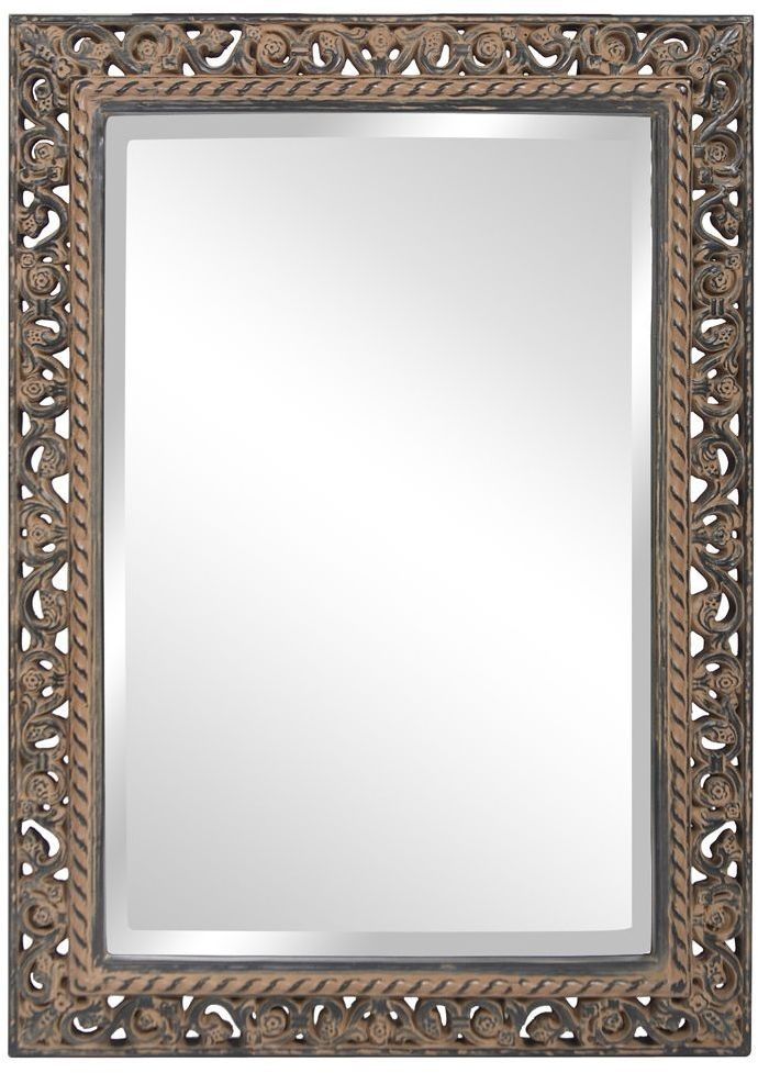 Bristol Black Scroll Rectangle Mirror, 6041, Howard Elliot Within Bristol Accent Mirrors (View 8 of 15)
