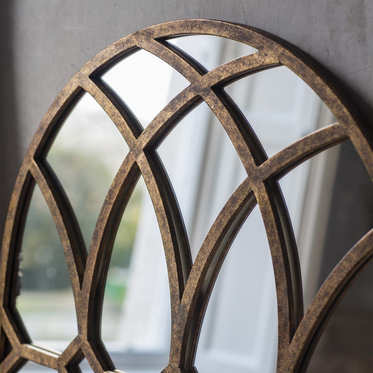 Bronze Gothic Arched Window Wall Mirror | Primrose & Plum Pertaining To Bronze Arch Top Wall Mirrors (View 15 of 15)