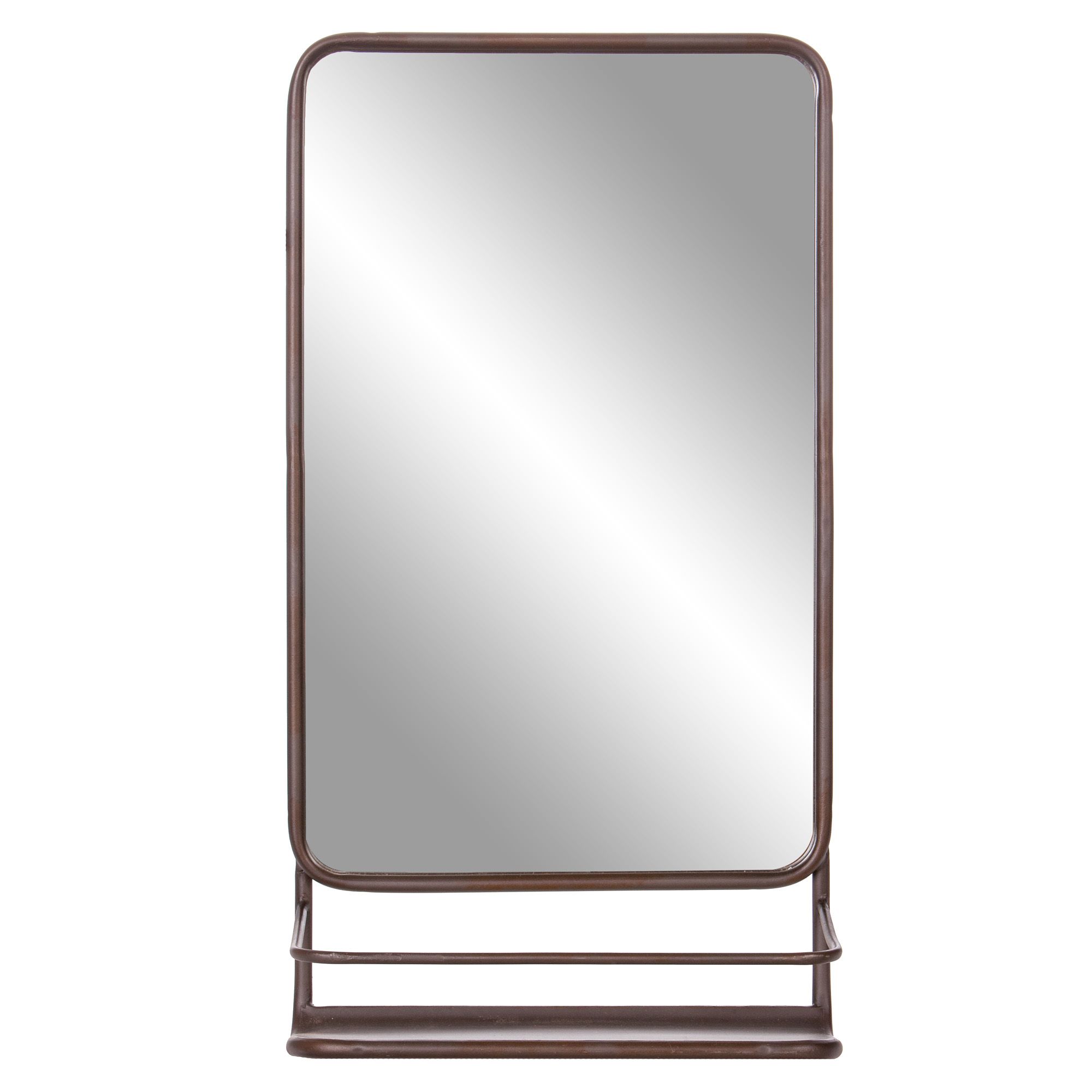 Bronze Metal Wall Accent Mirror With Shelf – Walmart With Woven Bronze Metal Wall Mirrors (View 10 of 15)