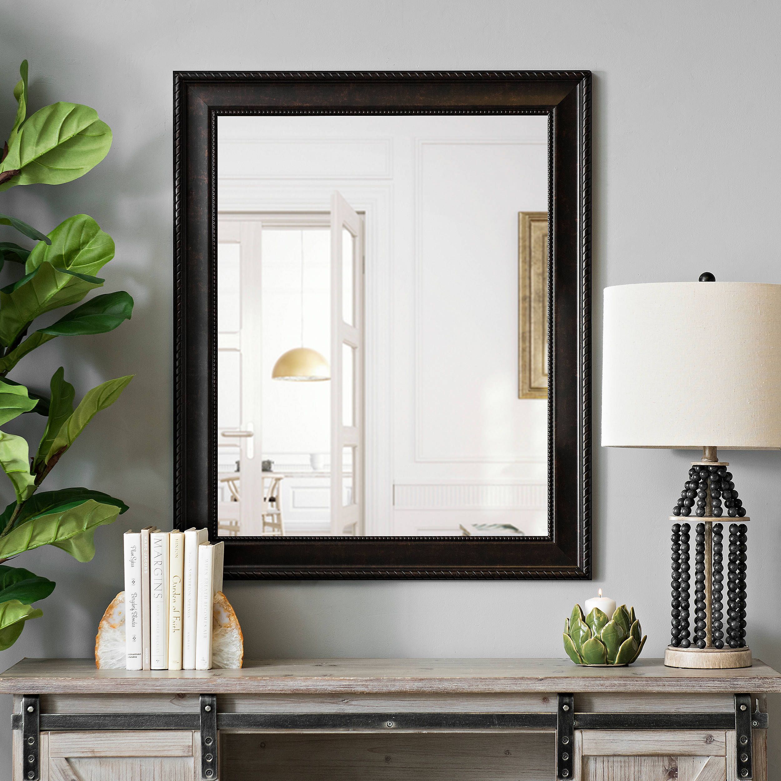 Bronze Rope Framed Wall Mirror, 27.5x33.5 In (View 14 of 15)