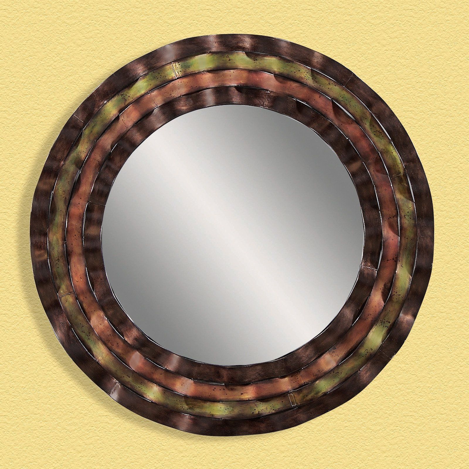 Bronze With Copper & Green Mirror – 36 Diam. In (View 14 of 15)