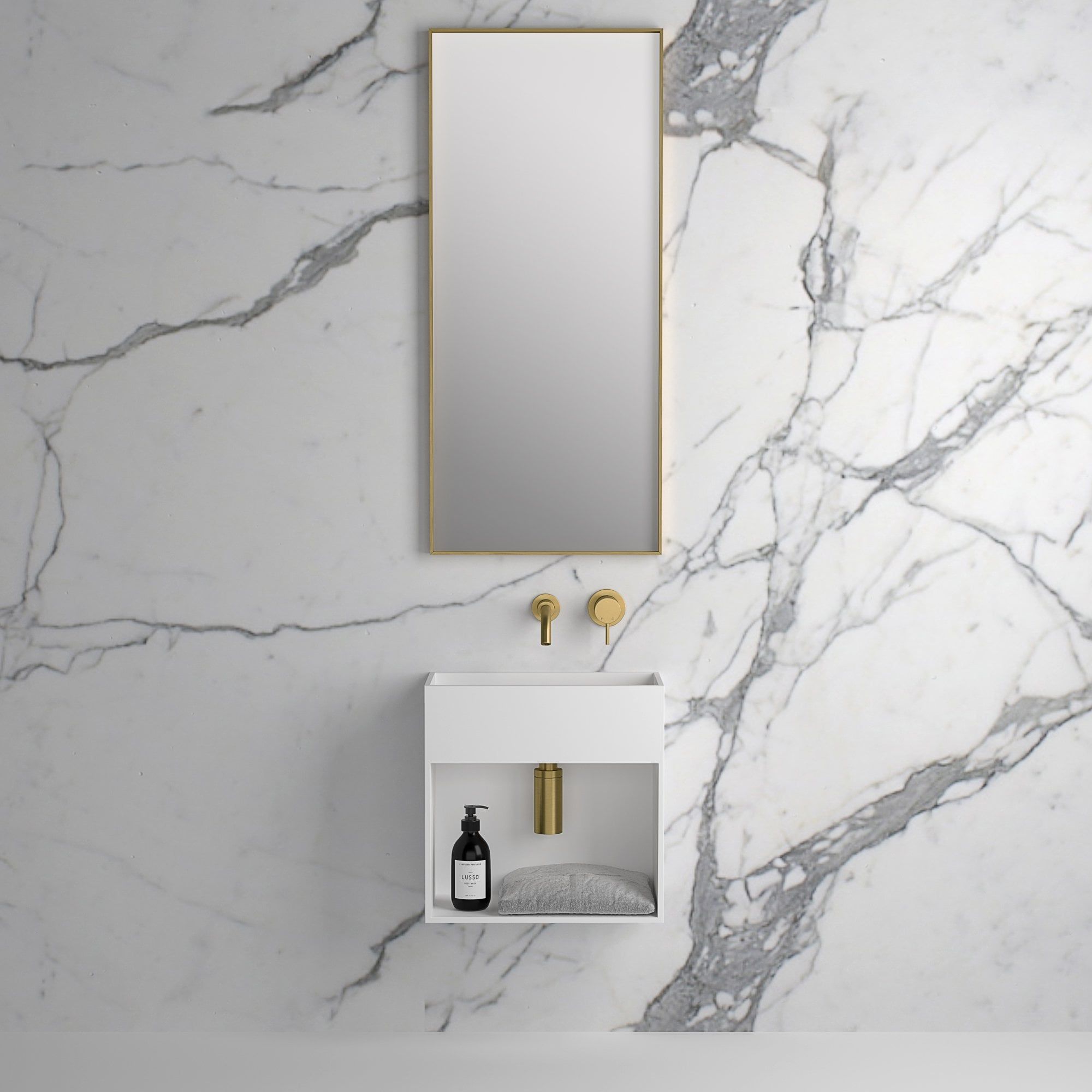 Brushed Gold Metal Framed Bathroom Mirror Pertaining To Brushed Gold Wall Mirrors (View 10 of 15)